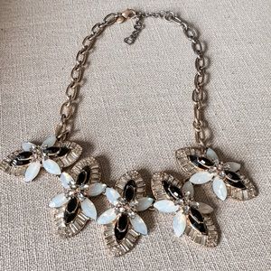 J.Crew Art Deco Black and White Bib Necklace